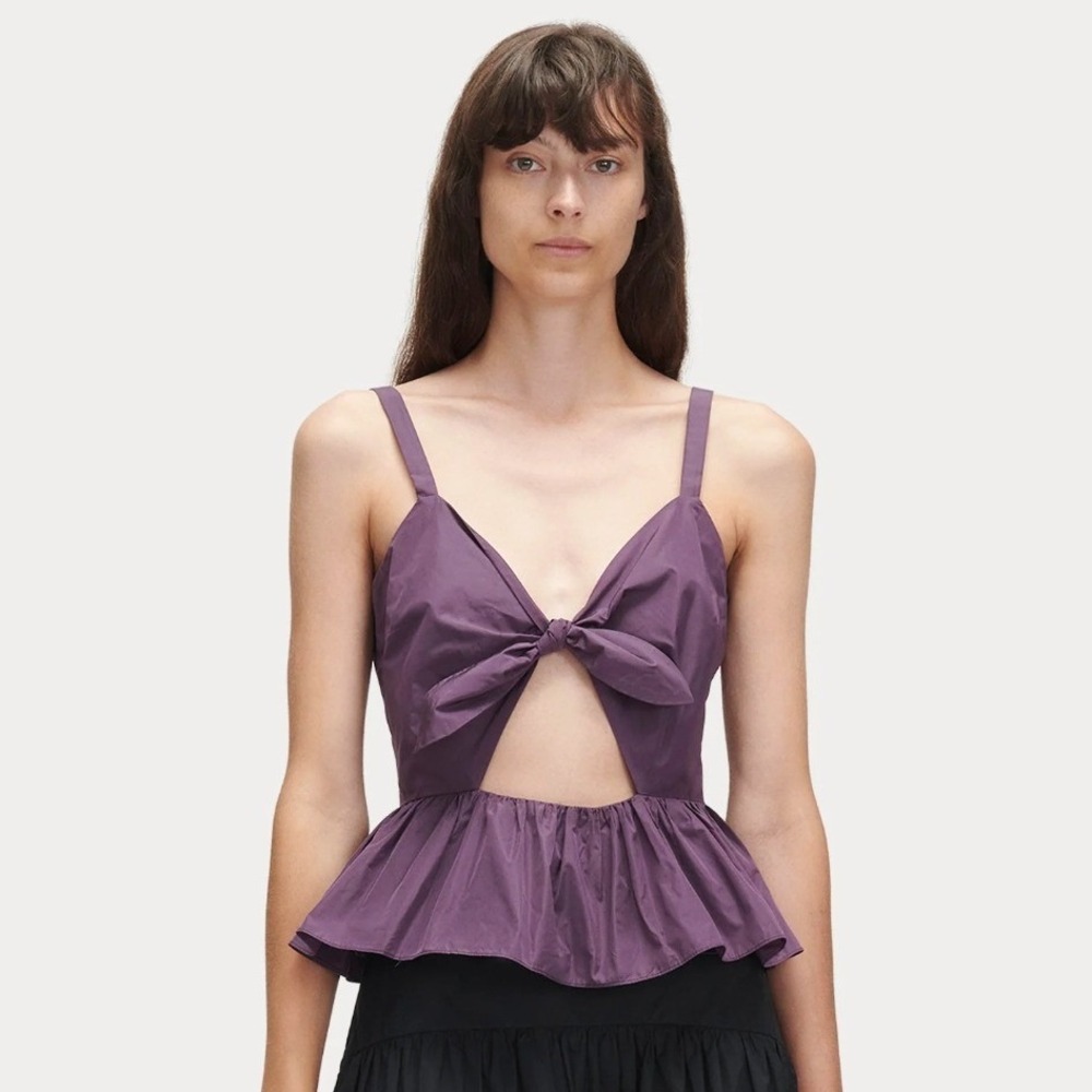 Rachel Comey Purple Knot Front Peplum Tank